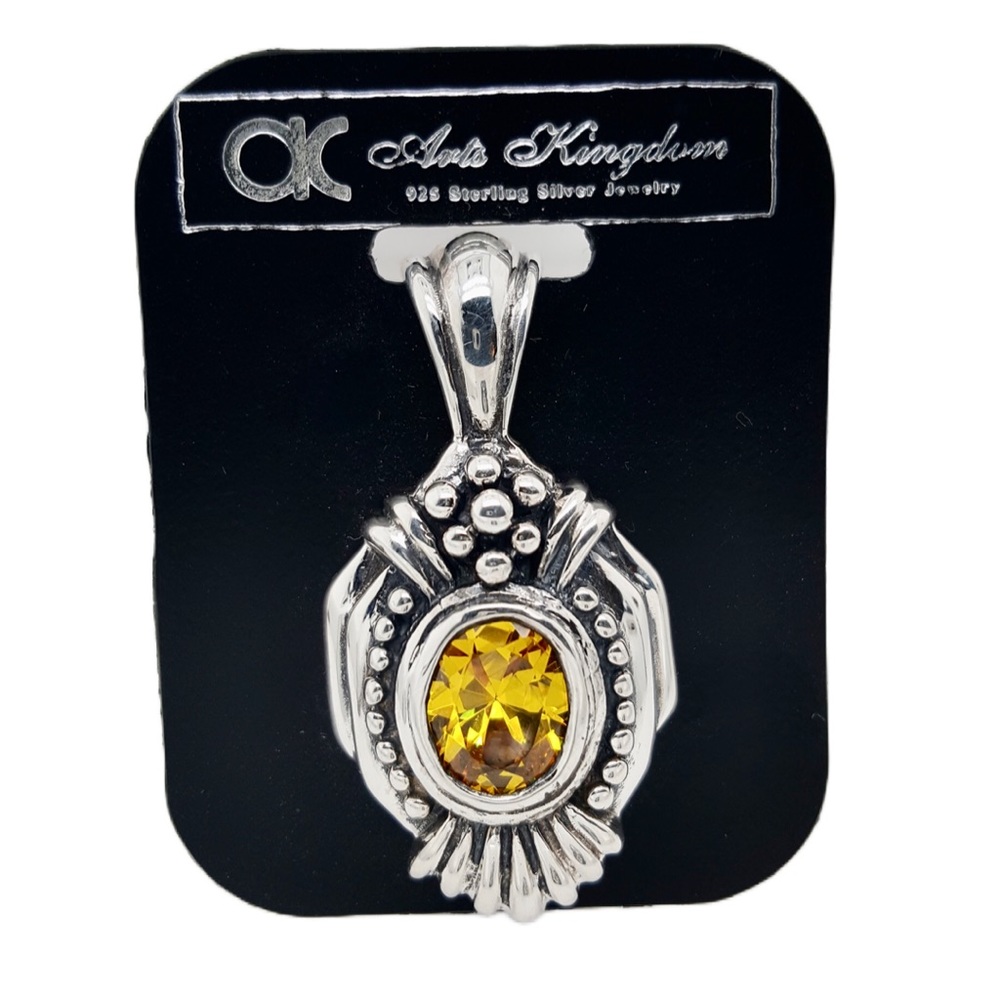 Sterling Silver + Citrine Pendant